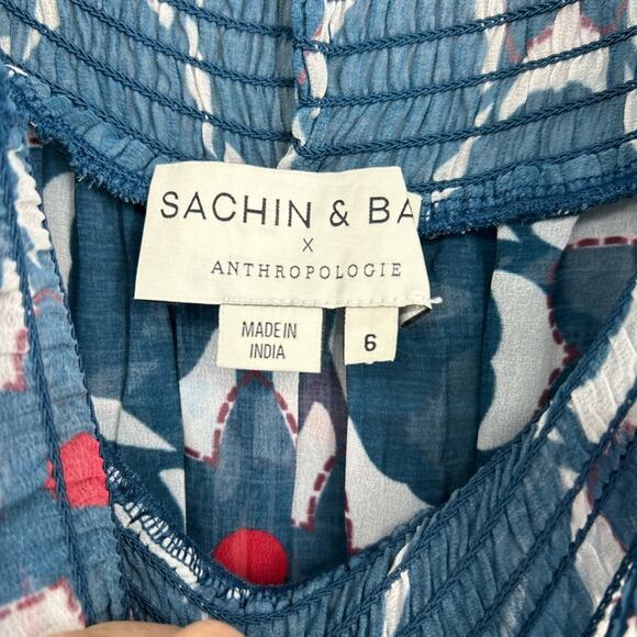 ANTHROPOLOGIE Sachin + Babi Mosaic Off-The-Shoulder Maxi Dress, Size 6 - Picture 5 of 5